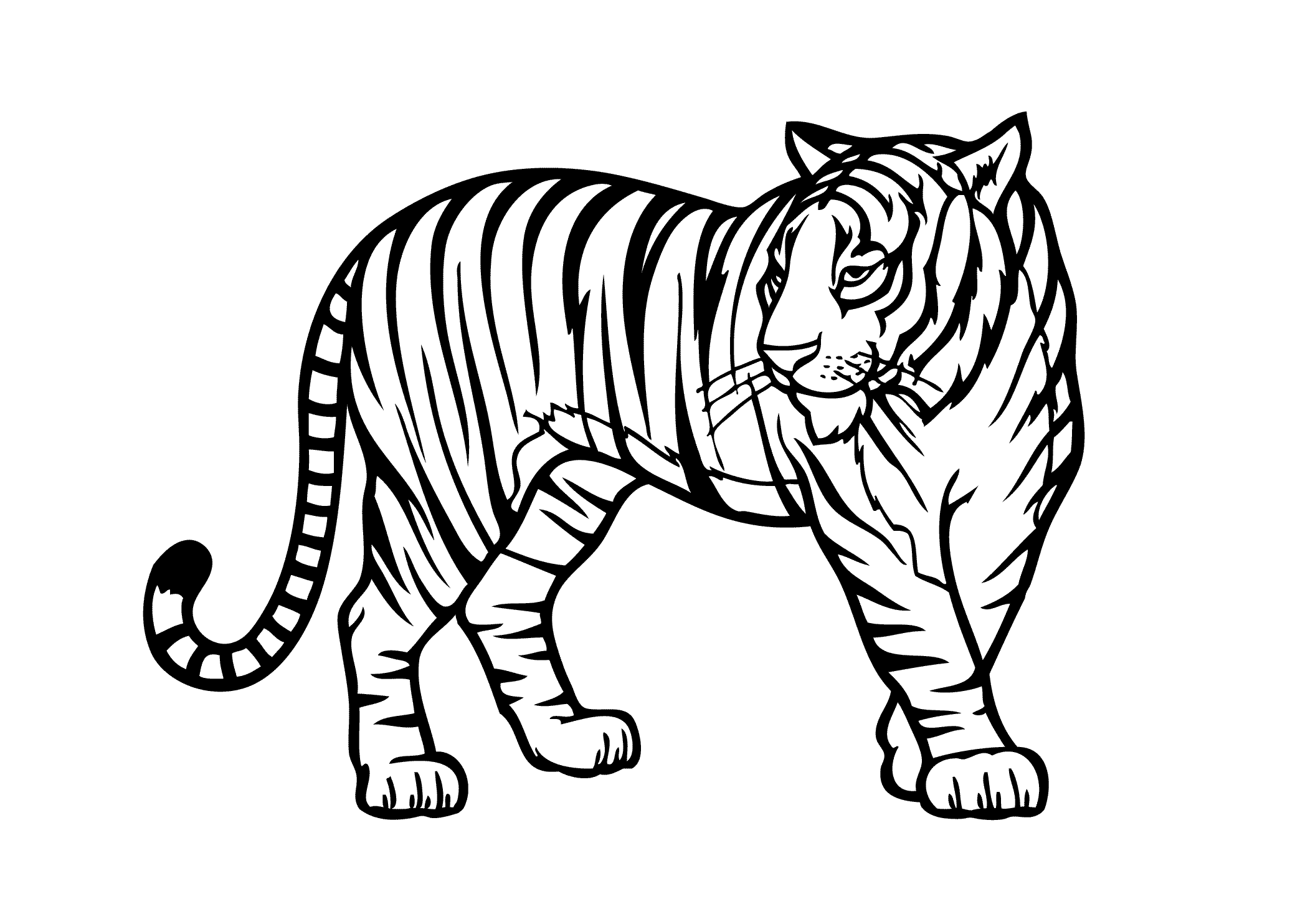 Aesthetically Pleasing Tiger Coloring Page