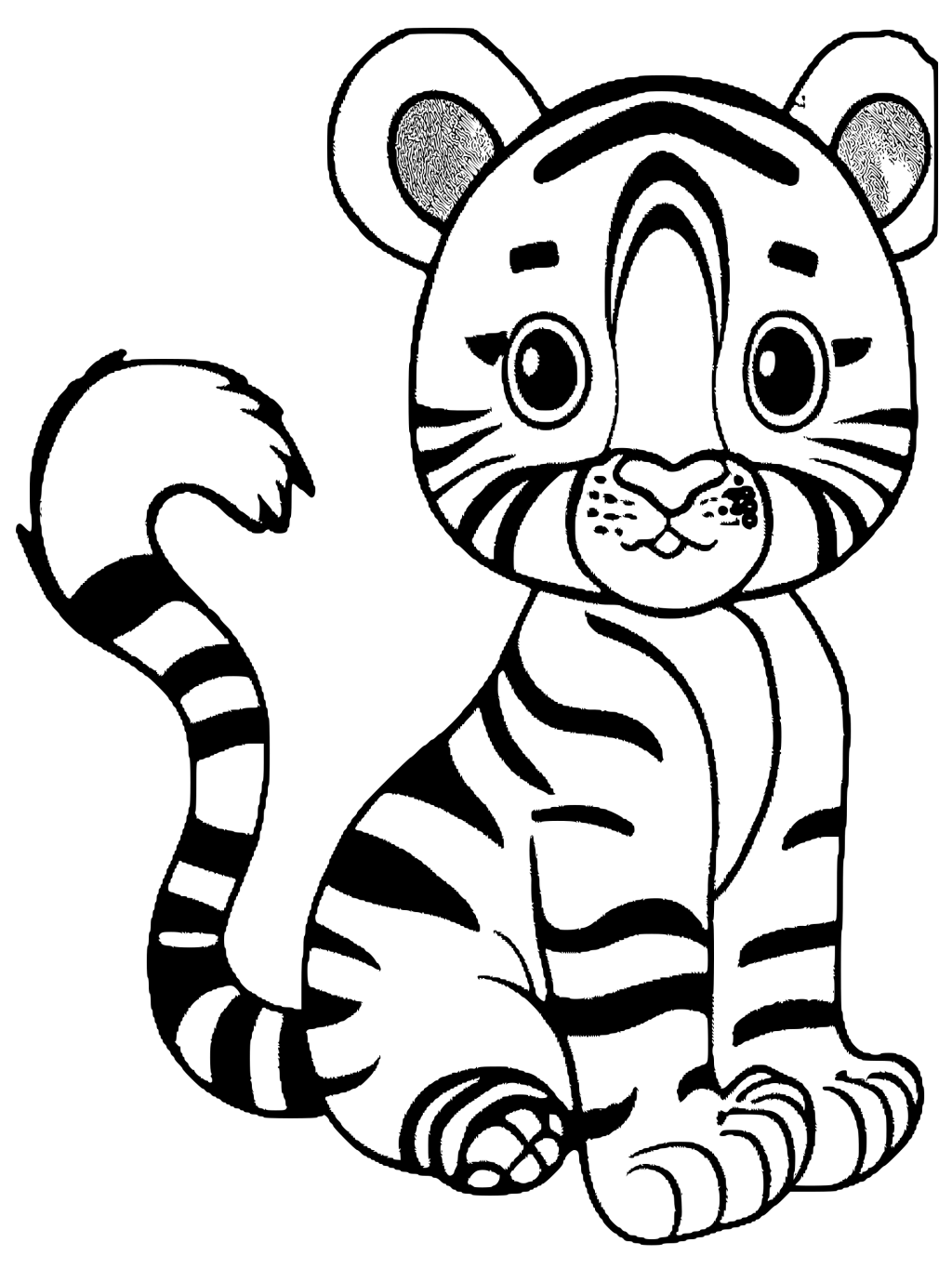 Cartoon Tiger Coloring Page