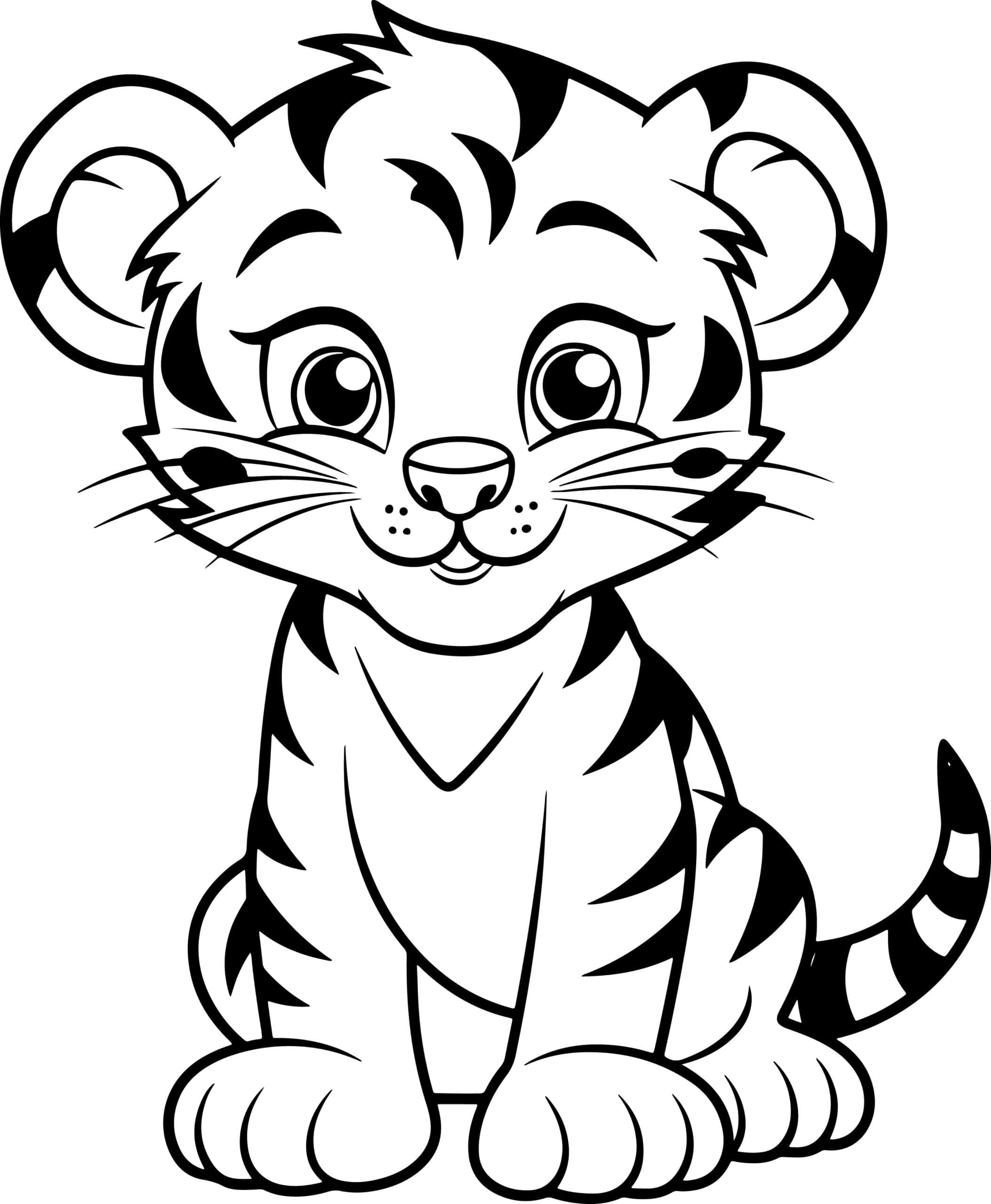 Cute Baby Tiger Coloring Page