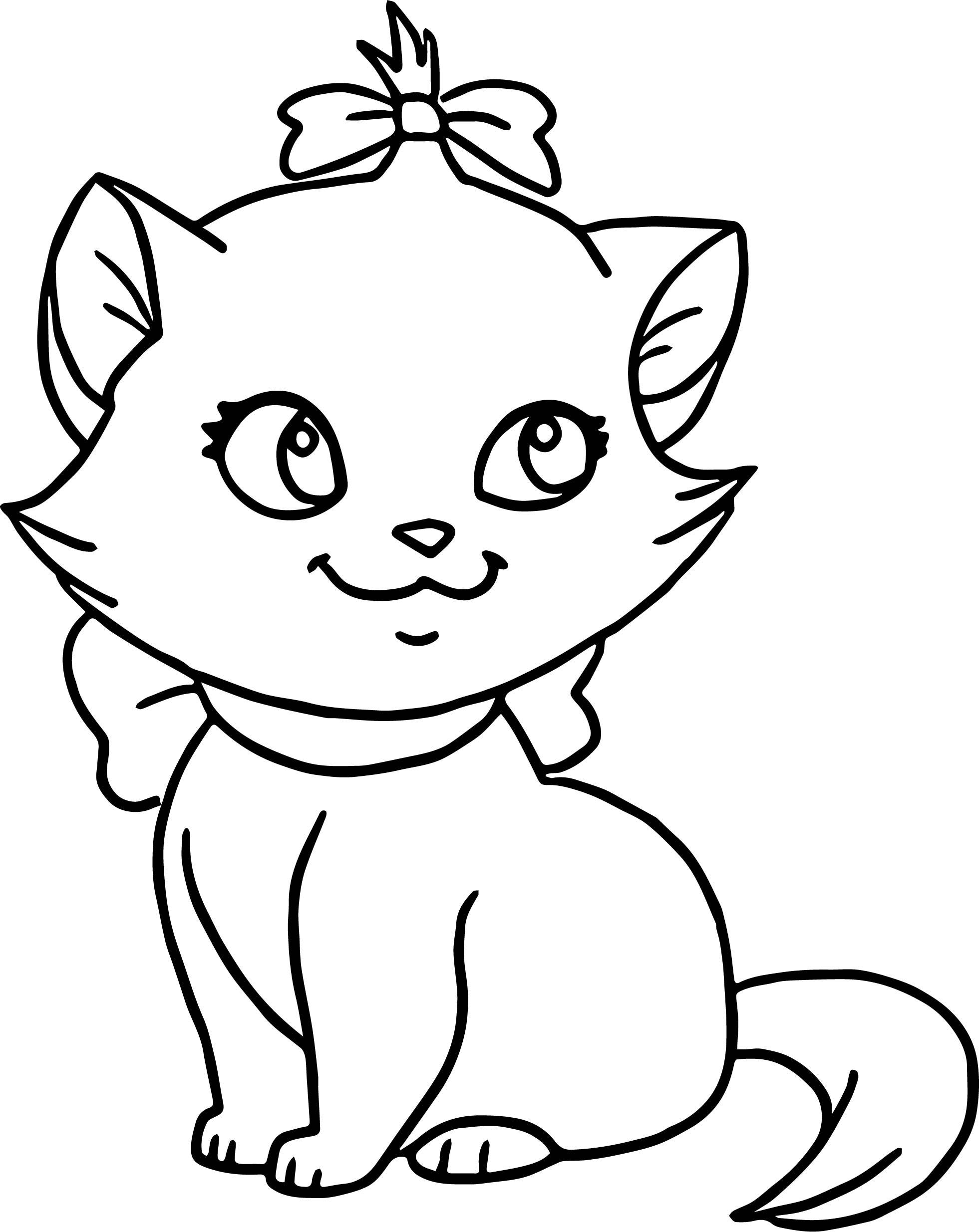 Cute Cat Coloring Page