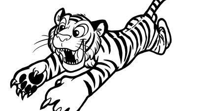 Cute Tiger Coloring Page