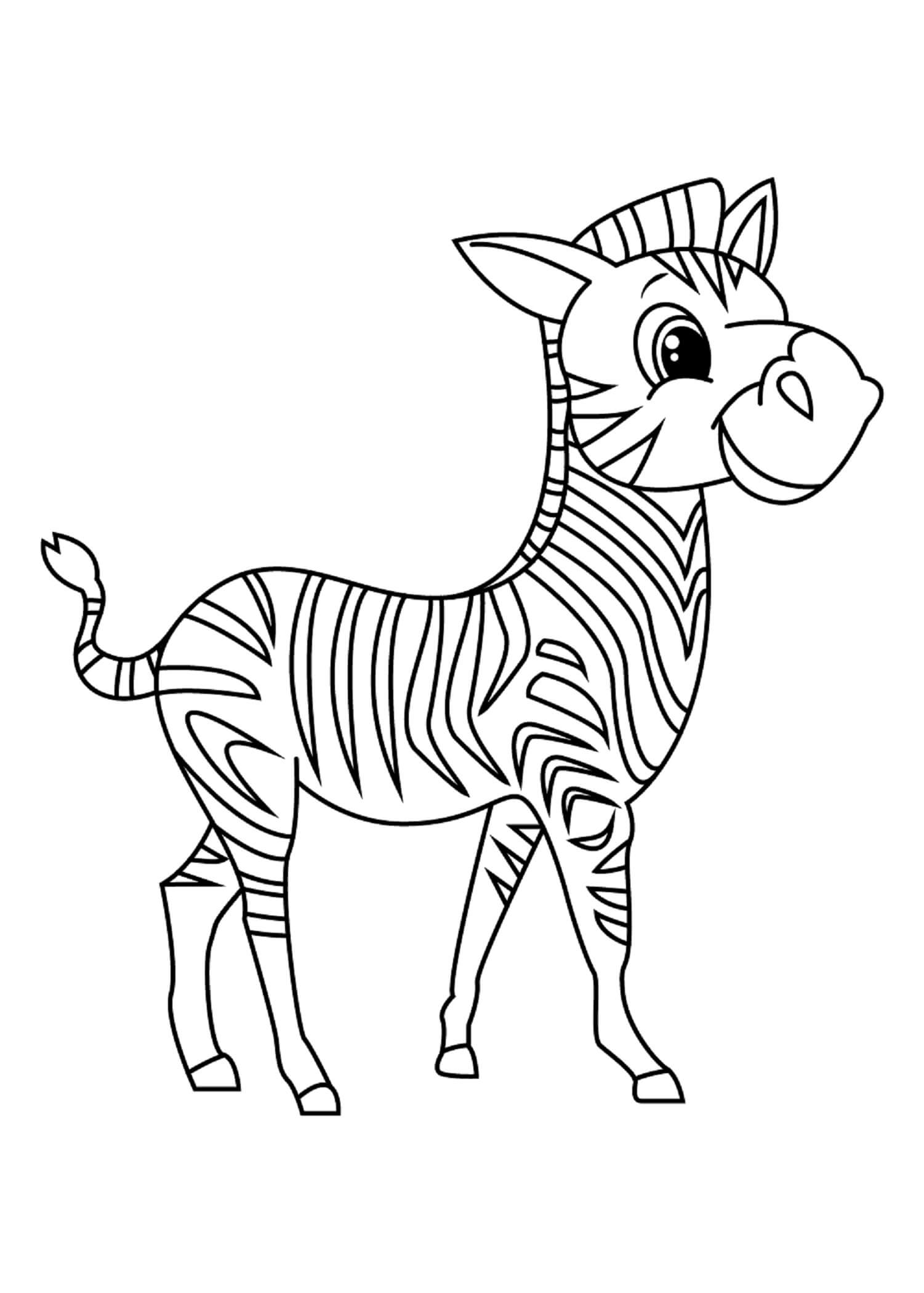 Cute Zebra Coloring Page