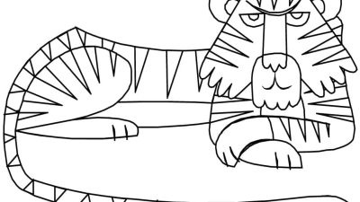 Easy Tiger Coloring Page To Print