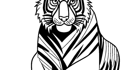 Intricate Sitting Tiger Coloring Page