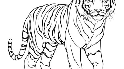 Siberian Tiger Coloring Page