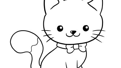 Simple Cat Coloring Page