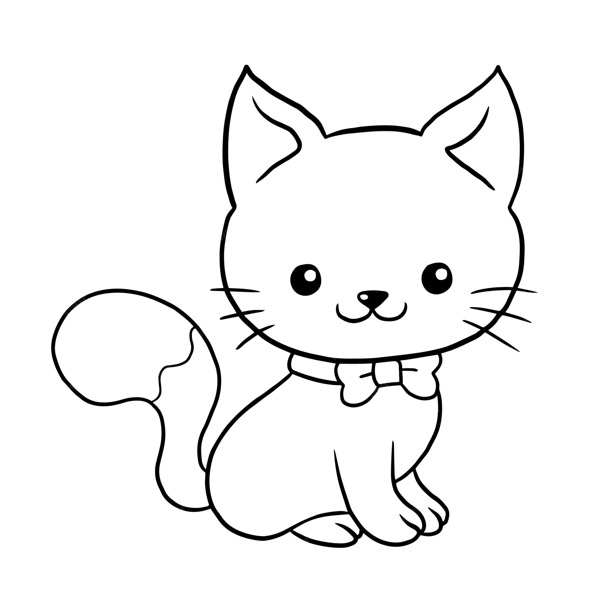 Simple Cat Coloring Page