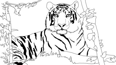 Tiger Habitat Coloring Pages