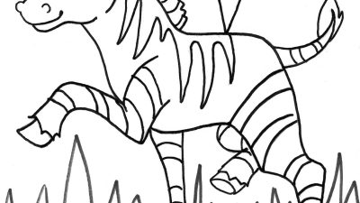 Zebra Playing Coloring Page Online