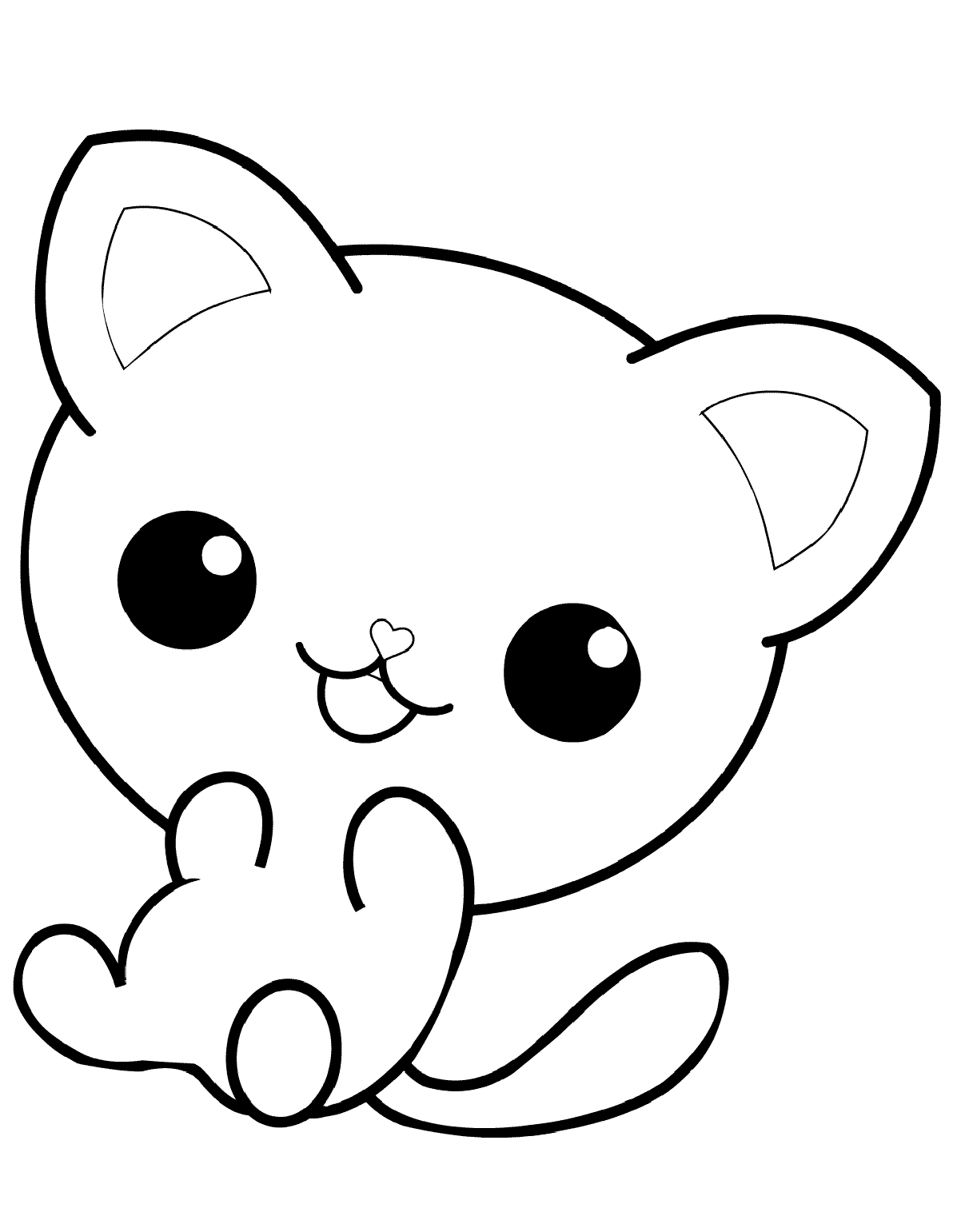 cat outline coloring page