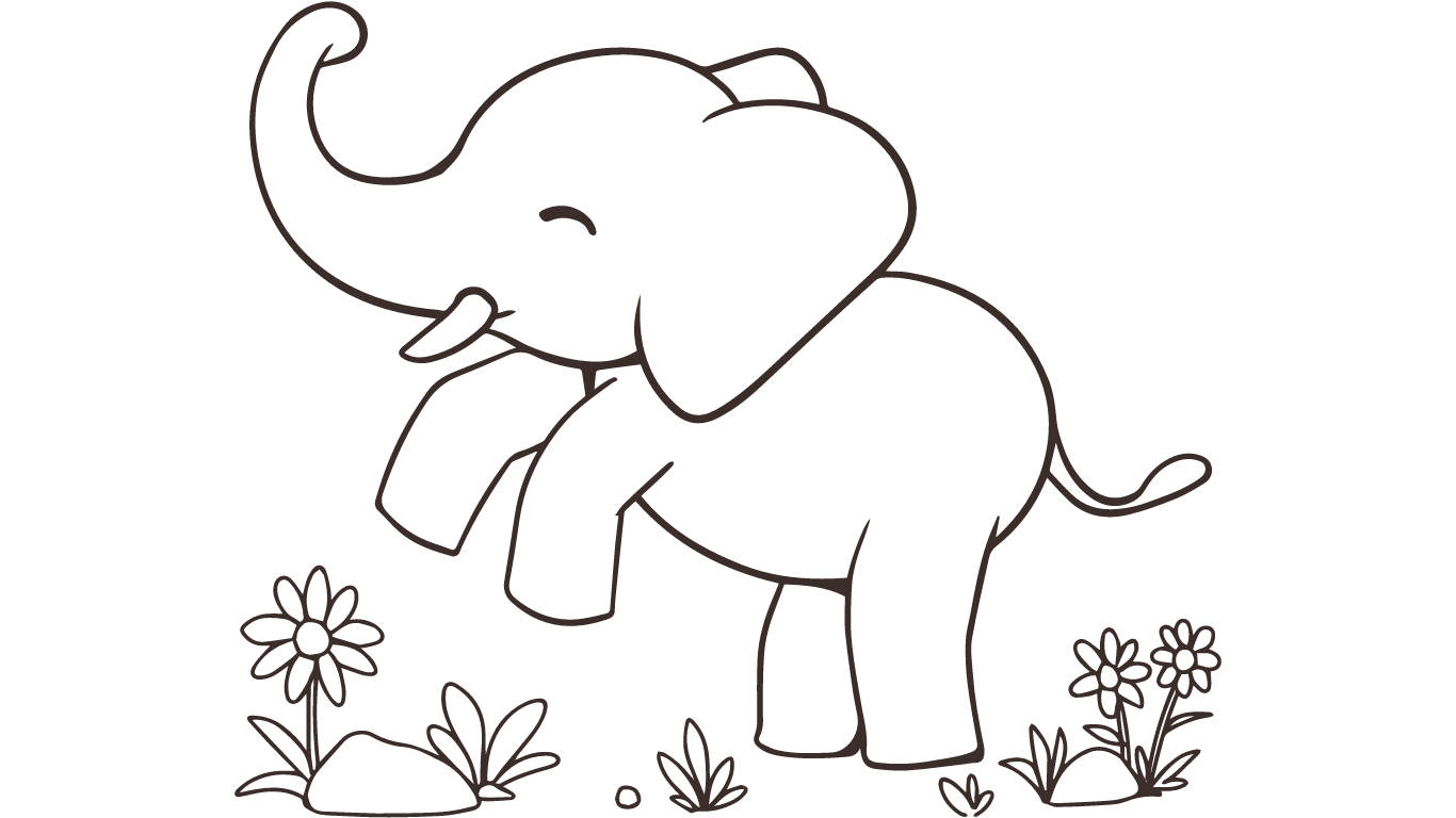 cute elephant coloring page