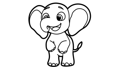 Elephant Coloring Page Printable