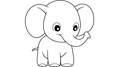 Realistic Elephant Coloring Pages